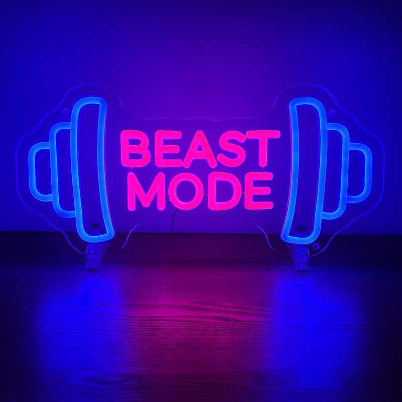 💪BEAST MODE - LED-Neonschild (19x40cm)(USB)