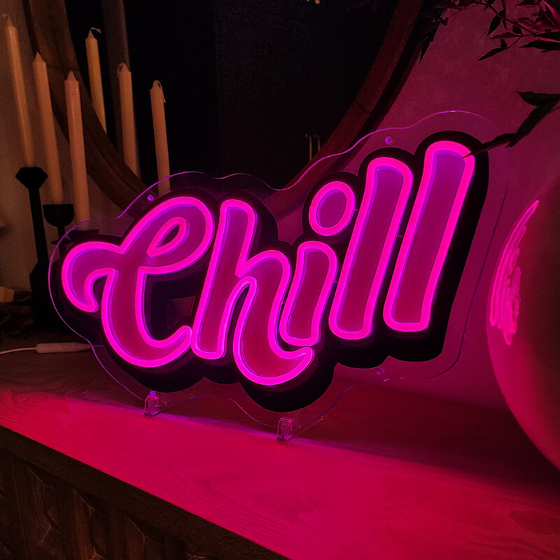 „CHILL“ LED-Neonschild (29x55cm)(USB)