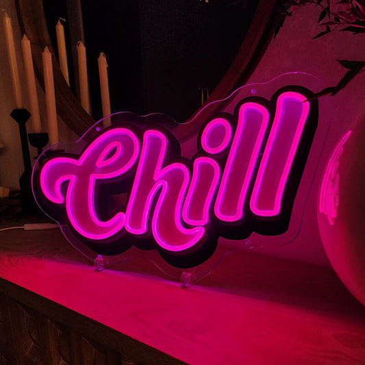 „CHILL“ LED-Neonschild (29x55cm)(USB)