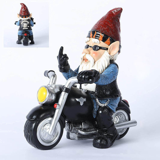 Frecher Biker Zwerg Gartendeko