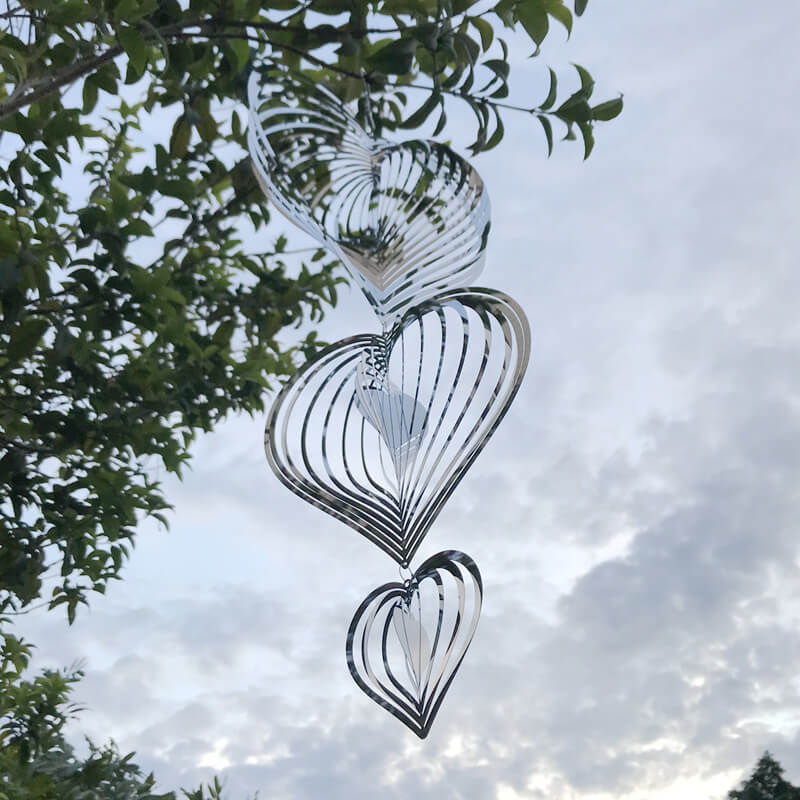 Herzen Windspiel Garten/Balkondeko
