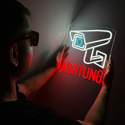 Achtung Videoüberwachung (35x35cm) USB