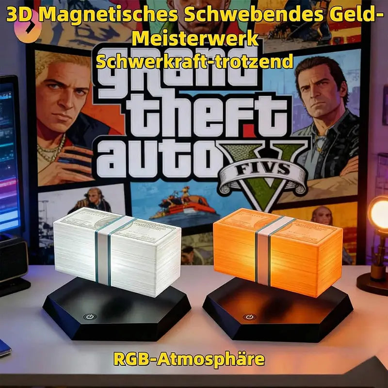 Drehende Geldstapel-Lampe mit Touch-Schalter – ein perfektes Geschenk für GTA-Fans.
