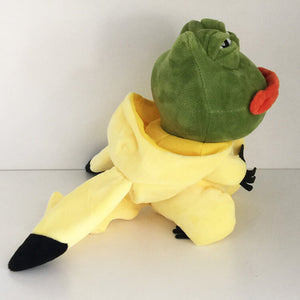 Lustiges Plüschtier "PEPE der traurige Frosch" + Schlafmaske