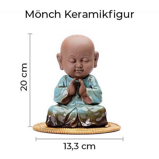 Meditierender Mönch Premium-Keramikfigur