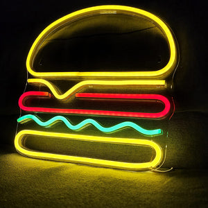 BIG BURGER – LED Neon Schild (Größe 35x35cm)