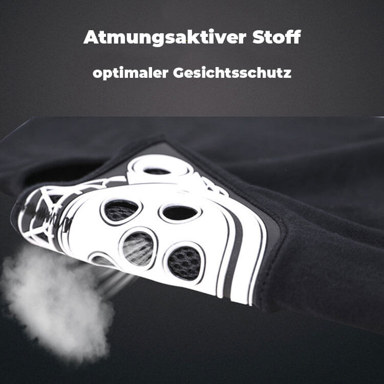 Sturmhaube aus Baumwolle mit Silikonmuster und atmungsaktiven Netzstoff