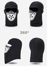 Load image into Gallery viewer, PREMIUM balaclava with silicone pattern, motorcycle mask made of cotton and breathable mesh - ski mask, soft and natural (black)
