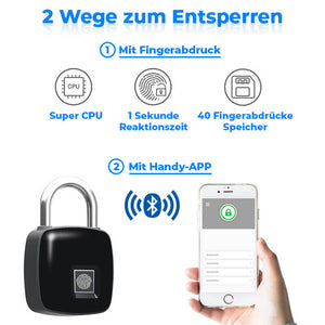 Wasserdichtes Vorhängeschloss mit Fingerabdruck-Scan und Bluetooth-APP