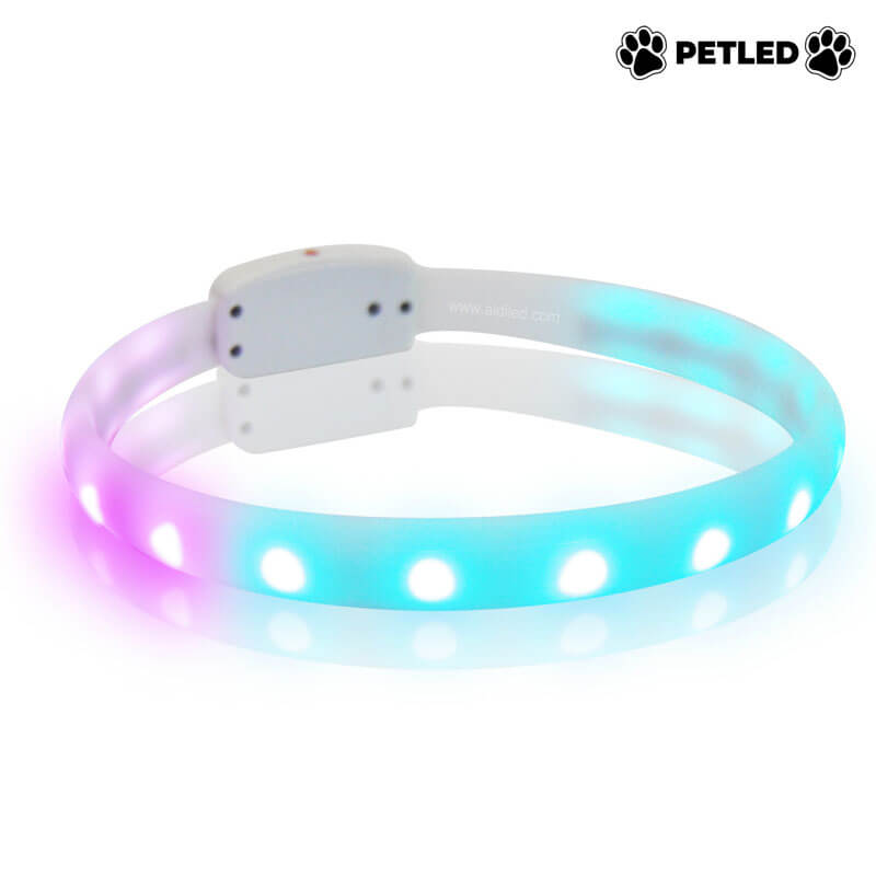 LED-Leuchthalsband für Hunde, Extra hell, Multicolor Licht, Aufladbar