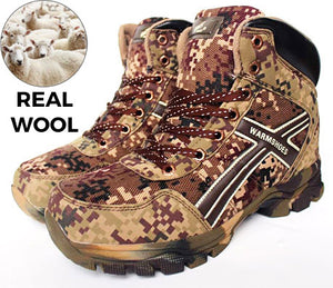 Outdoorstiefel WINTERFRONT mit Innenfutter aus Schafwolle Camouflage Edition