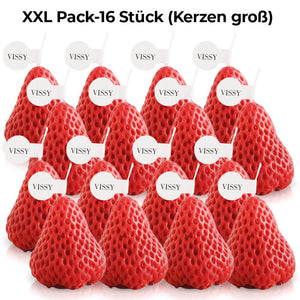 🍓 VISSY Duftkerzen "frische Erdbeeren"- BIG PACK 16/24 Stück aus Soja Wachs