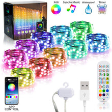 Load image into Gallery viewer, 200 LEDs, USB hanging lights LIGHTPOP - 9,8x9,8 feets with remote control and sound sensor
