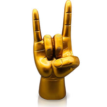 Laden Sie das Bild in den Galerie-Viewer, Mano Cornuto Handzeichen in Gold
