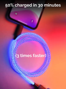 [NEU] RGB LIGHT UP - Schnelladekabel (1 Meter) - für iPhone & Android (Type-C)