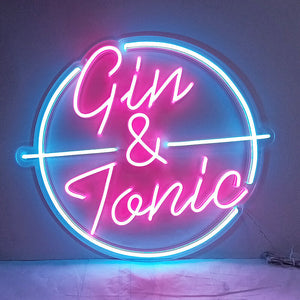 "GIN & TONIC" LED Neon Schild (50 x 45cm)