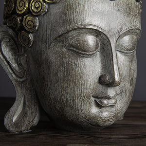 Tathagata Buddha-Kopf aus Kunstharz