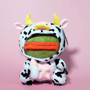 Lustiges Plüschtier "PEPE der traurige Frosch" + Schlafmaske