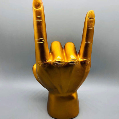 Mano Cornuto Handzeichen in Gold