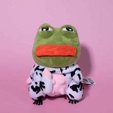 Laden Sie das Bild in den Galerie-Viewer, Lustiges Plüschtier &quot;PEPE der traurige Frosch&quot; + Schlafmaske
