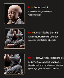 Die "Vier Grundlagen der Meditation" - Mönchsfiguren aus Tonerde