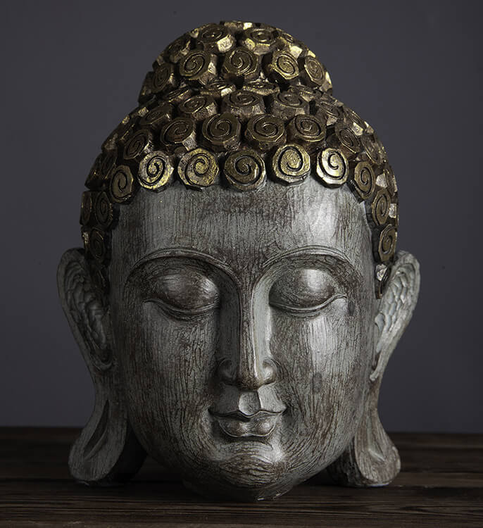 Tathagata Buddha-Kopf aus Kunstharz