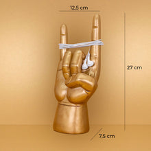 Laden Sie das Bild in den Galerie-Viewer, Mano Cornuto Handzeichen in Gold
