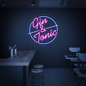 "GIN & TONIC" LED Neon Schild (50 x 45cm)