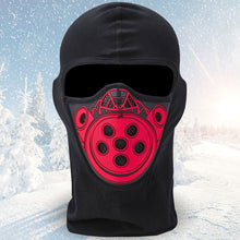 Load image into Gallery viewer, PREMIUM balaclava with silicone pattern, motorcycle mask made of cotton and breathable mesh - ski mask, soft and natural (black)
