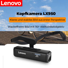 Laden Sie das Bild in den Galerie-Viewer, 4K Kopfkamera LENOVO LX950 mit 110° Weitwinkelobjektiv &amp; 128GB Micro SD Speicherkarte
